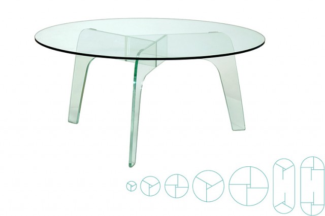 Disc all-glass tables size range