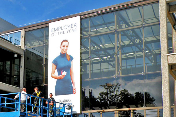 Praxis exterior banner system at Cambridge Consultants