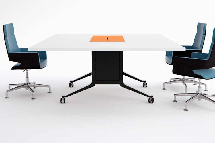 Gullwing folding conference table by WJ White